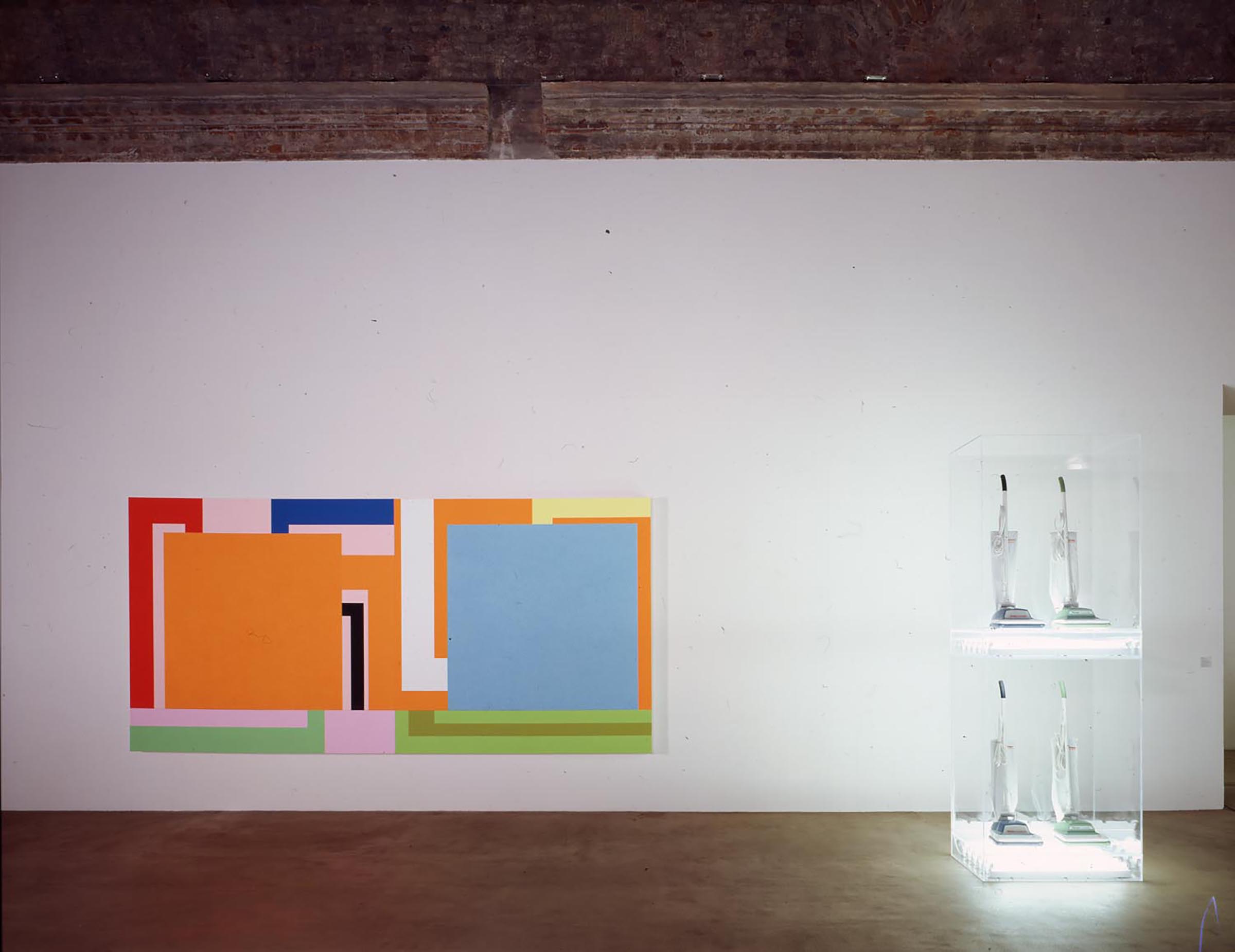 Peter Halley, The Acid Test, 1991-1992 and Jeff Koons, New Hoover convertibles, green, blue; New Hovver convertibles, green, blue; Double-decker, 1981-1987